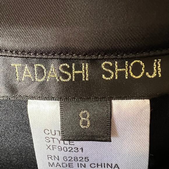 Tadashi Shoji Pants Womens Size 8 Black Silky Designer Professional Event - Picture 2 of 16